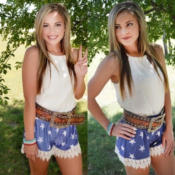 Pants - STAR SHORTS WITH ELEGANT LACE TRIM